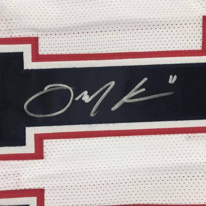 Autographed/Signed Julian Edelman New England White Football Jersey JSA COA