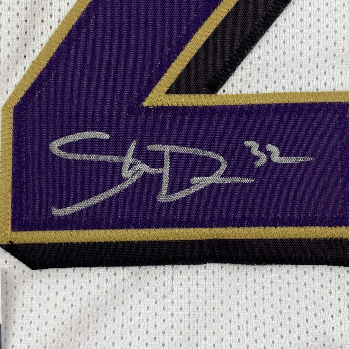 Autographed/Signed DeShon Elliott Baltimore White Football Jersey JSA COA