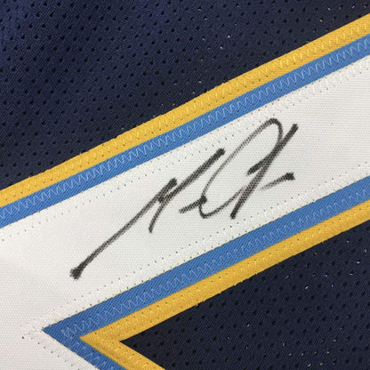 Autographed/Signed Melvin Gordon Los Angeles LA Dark Blue Football Jersey JSA COA