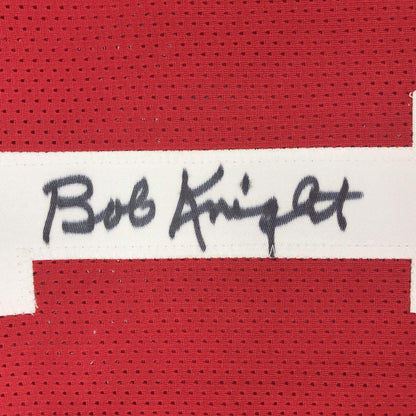Autographed/Signed Bobby Bob Knight Indiana Hoosiers Red Basketball Jersey JSA COA