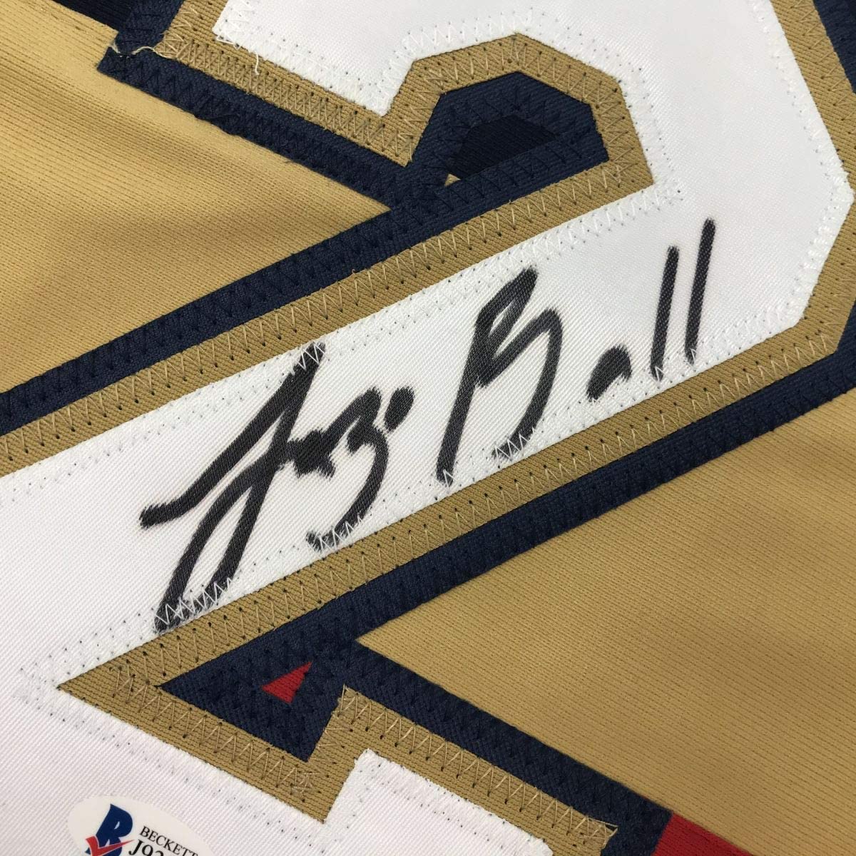 Autographed/Signed Lonzo Ball New Orleans White Basketball Jersey Beckett BAS COA