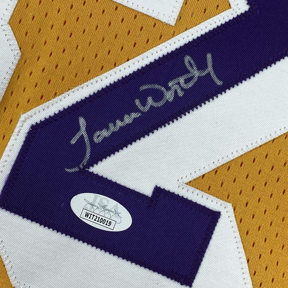 Autographed/Signed James Worthy Los Angeles LA Yellow Basketball Jersey JSA COA