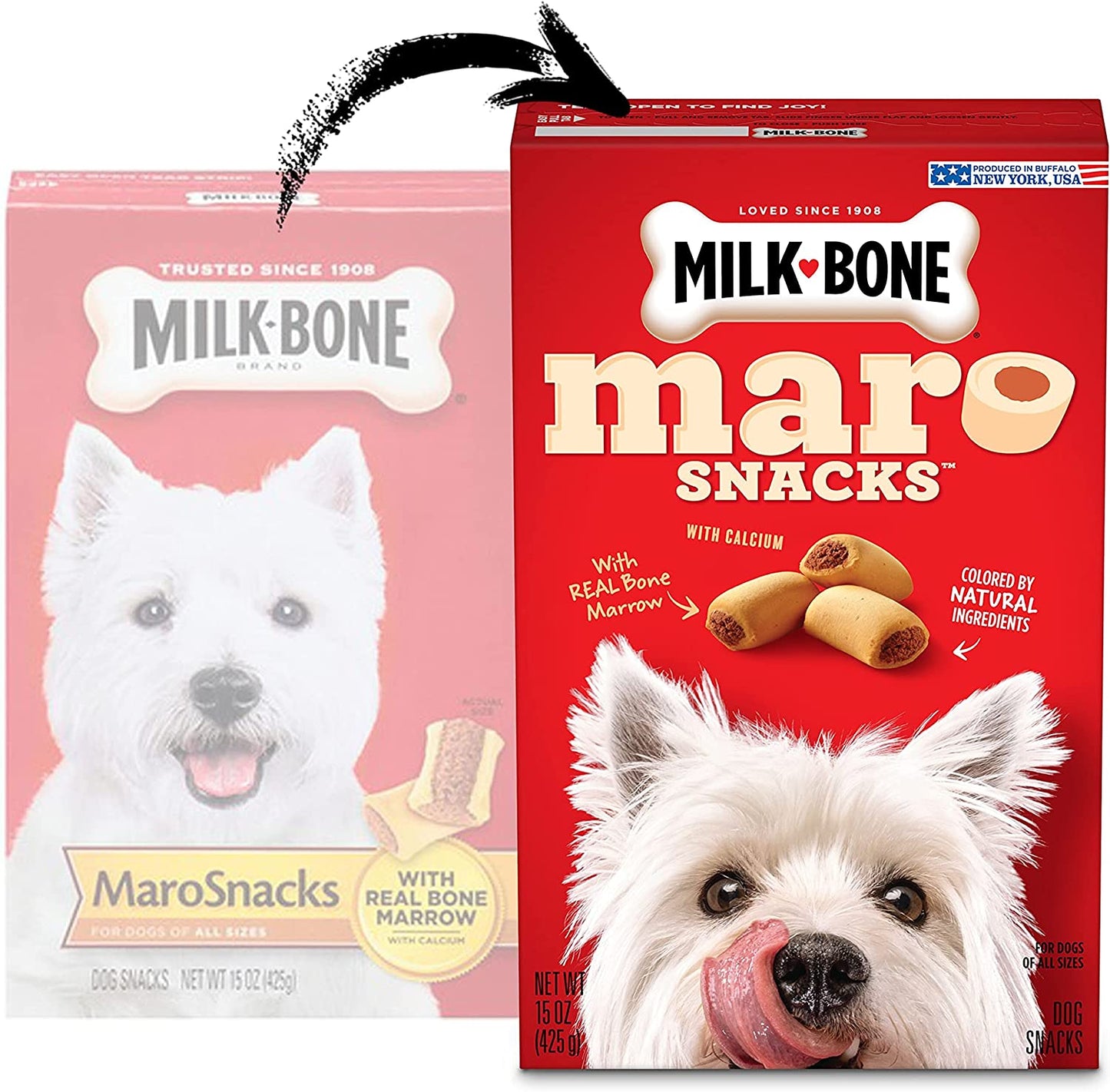 Milk-Bone MaroSnacks Dog Treats, Beef, 15 Ounce (Pack of 6)