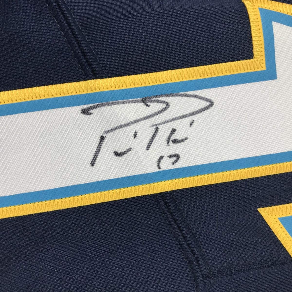 Autographed/Signed Philip Rivers Los Angeles LA Dark Blue Football Jersey Beckett BAS COA