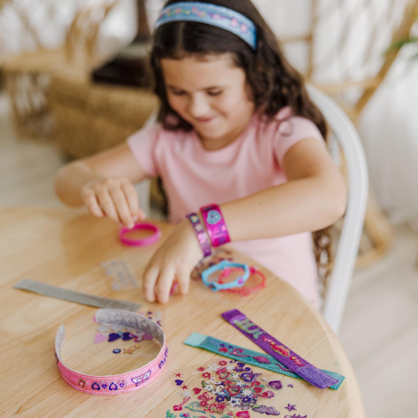 Melissa & Doug Design-Your-Own Bracelets With 100+ Sparkle Gem Glitter Stickers
