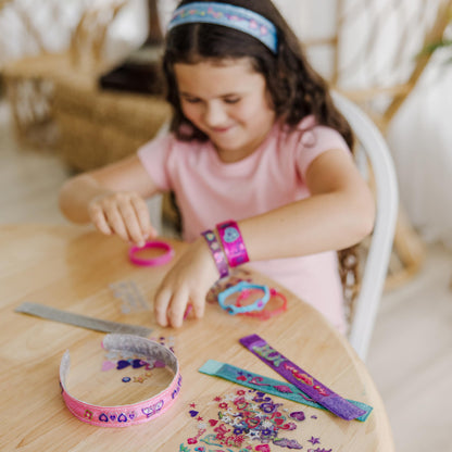Melissa & Doug Design-Your-Own Bracelets With 100+ Sparkle Gem Glitter Stickers