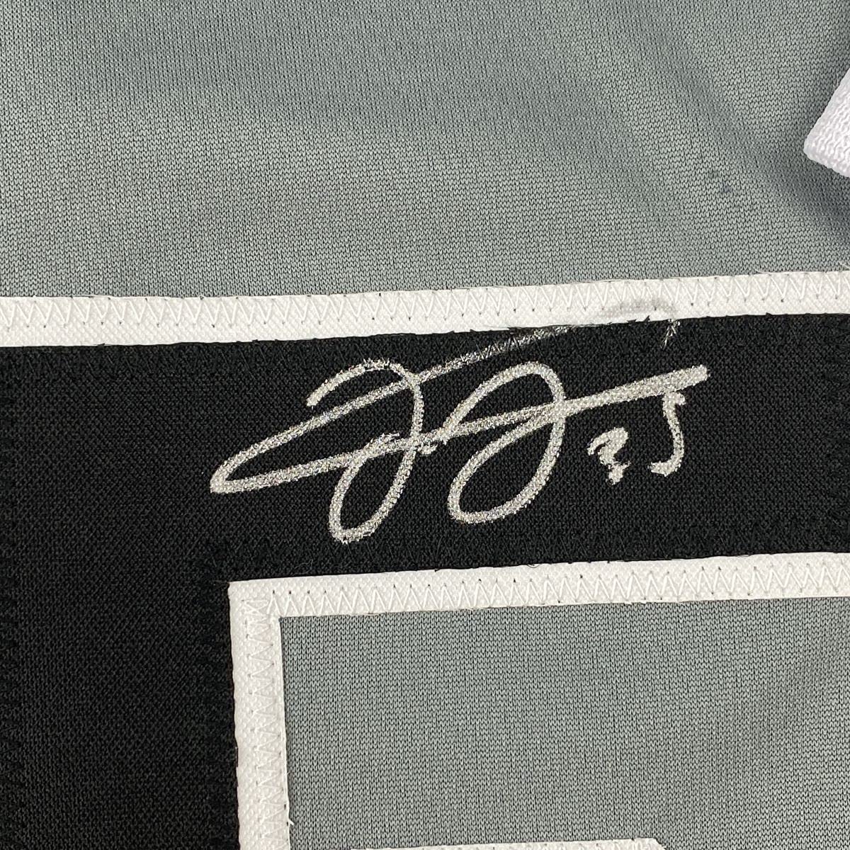 Autographed/Signed Frank Thomas Chicago Grey Stat Baseball Jersey Beckett BAS COA