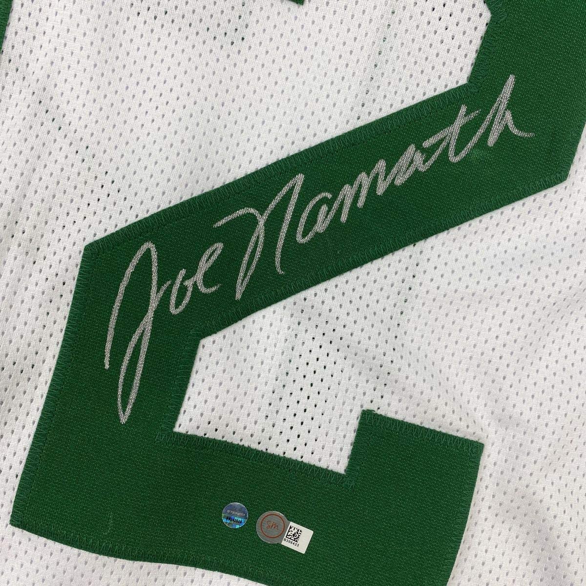 Autographed/Signed Joe Namath New York White Stat Football Jersey Steiner Sports COA