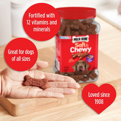 Milk-Bone Soft & Chewy Dog Treats, Beef & Filet Mignon Recipe, 25 Ounces