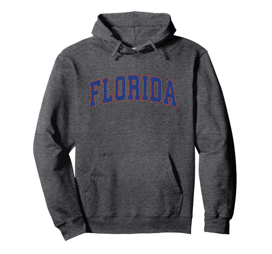 Florida Fl Athletic Sports Orange 80S 90S Hoodie - Novelty Apparel Unisex