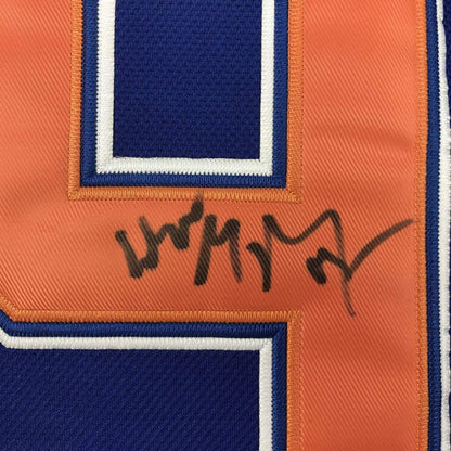 Autographed/Signed Wayne Gretzky Edmonton Blue Hockey Jersey PSA/DNA COA/LOA