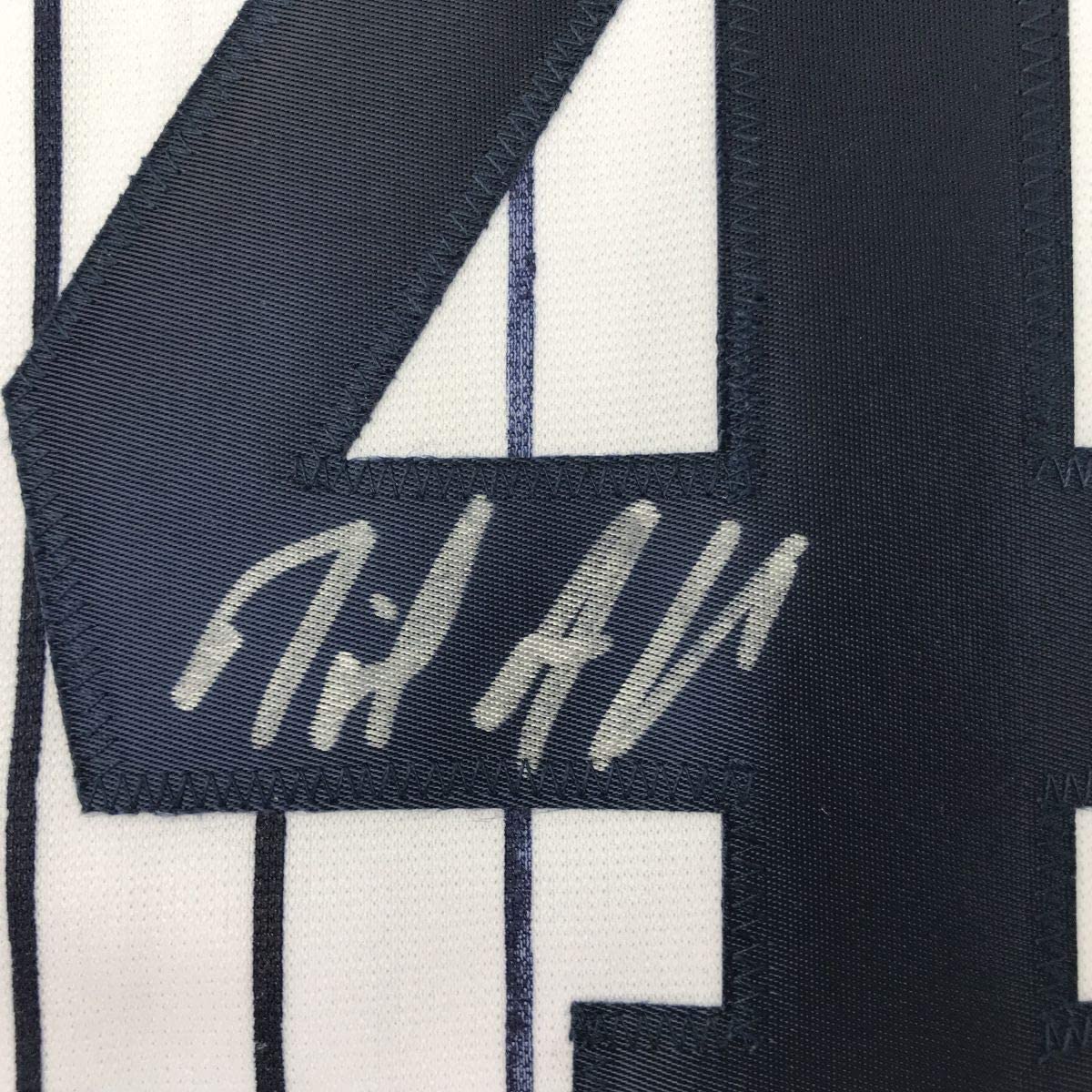 Autographed/Signed Miguel Andujar New York Pinstripe Baseball Jersey Beckett BAS COA