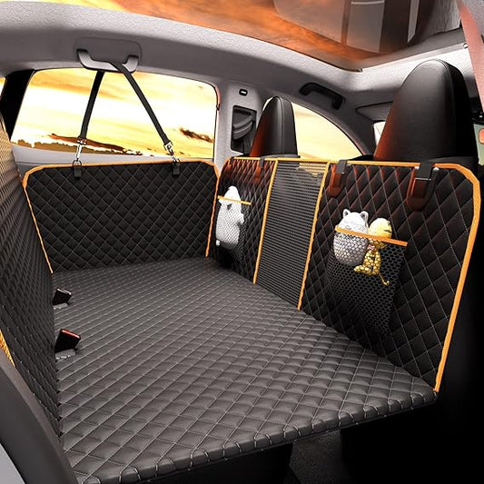 Back Seat Extender for Dogs, Holds 420lbs, Waterproof Dog Car Seat Cover for Back Seat with Hard Bottom, 2025 Upgraded Material Dog Hammock for Car, Easy to Use and Clean