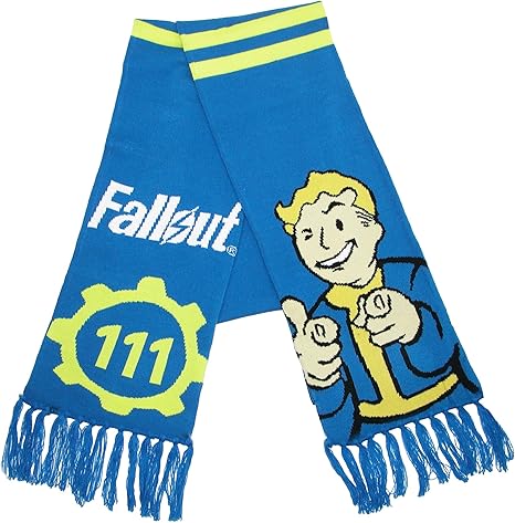 Fallout 111 Vault Boy Blue Knit Winter Scarf