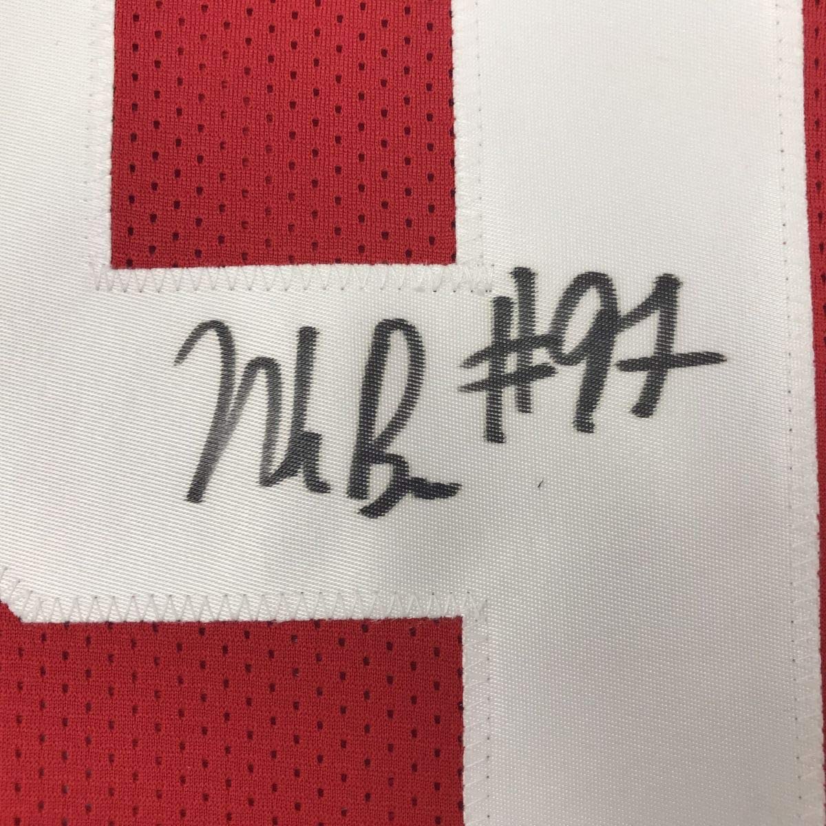 Autographed/Signed Nick Bosa Ohio State Red College Football Jersey JSA COA