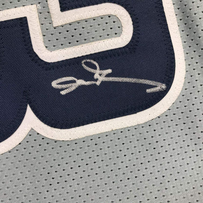 Autographed/Signed Allen Iverson Georgetown Grey College Basketball Jersey JSA COA