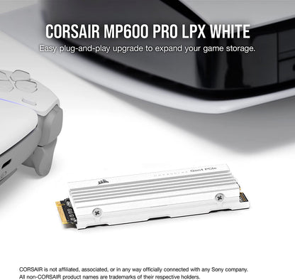 Corsair MP600 PRO LPX 2TB M.2 NVMe PCIe x4 Gen4 SSD - Optimized for PS5 (Up to 7,100MB/sec Sequential Read & 6,800MB/sec Sequential Write Speeds, High-Speed Interface, Compact Form Factor) Black