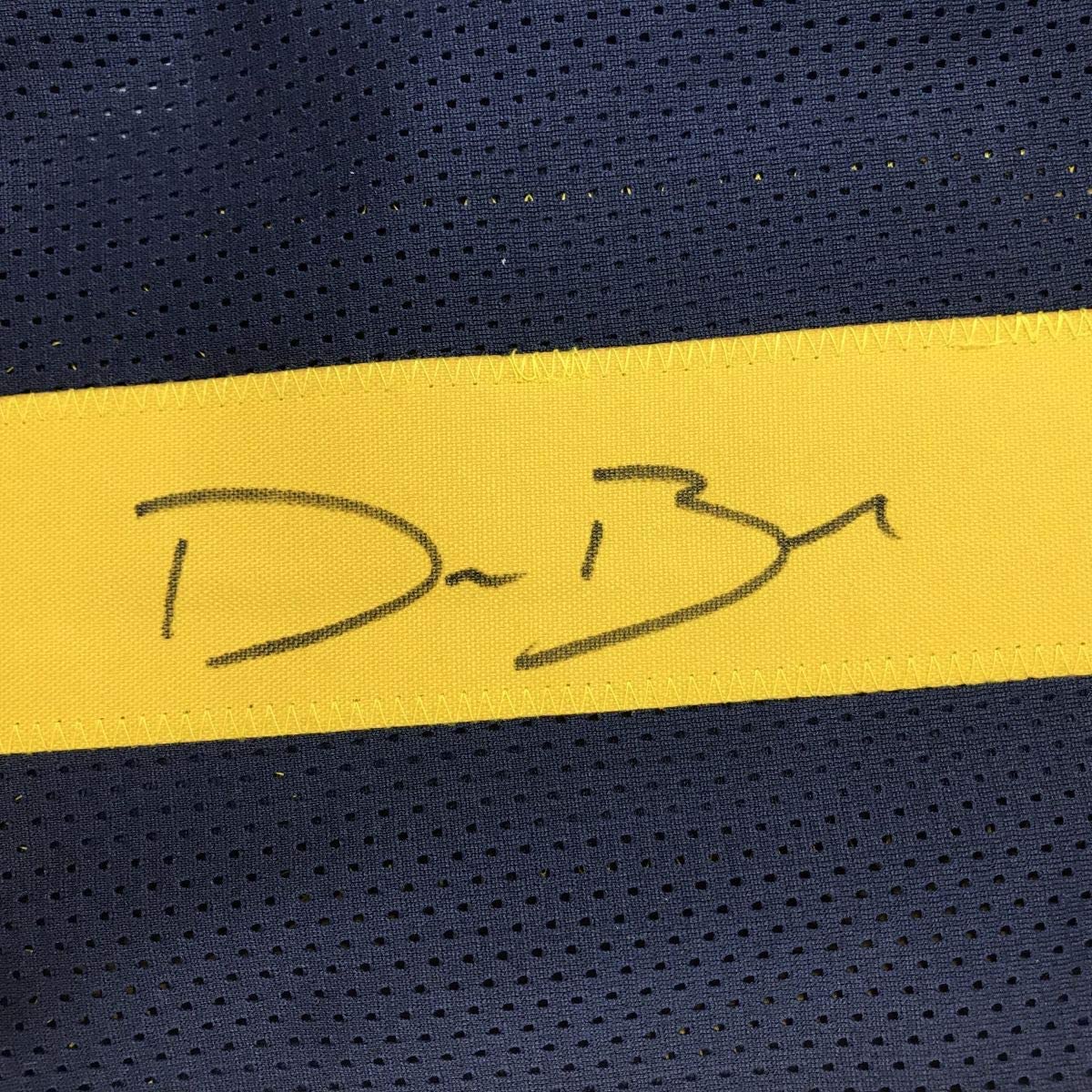 Autographed/Signed Devin Bush Michigan Blue College Football Jersey JSA COA