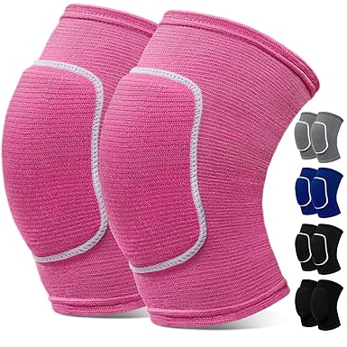Volleyball Knee Pads, Knee Pads for Women, Men, Kids, Girls, Knee Brace for Basketball Volleyball Football Dance Yoga Tennis Running Cycling Workout Climbing (Red, Medium)