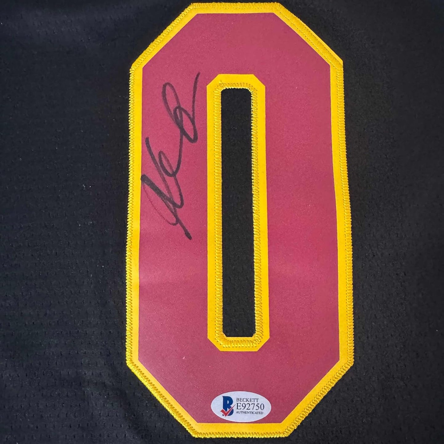 Framed Autographed/Signed Kevin Love 35x39 Cleveland Black Basketball Jersey Beckett BAS COA