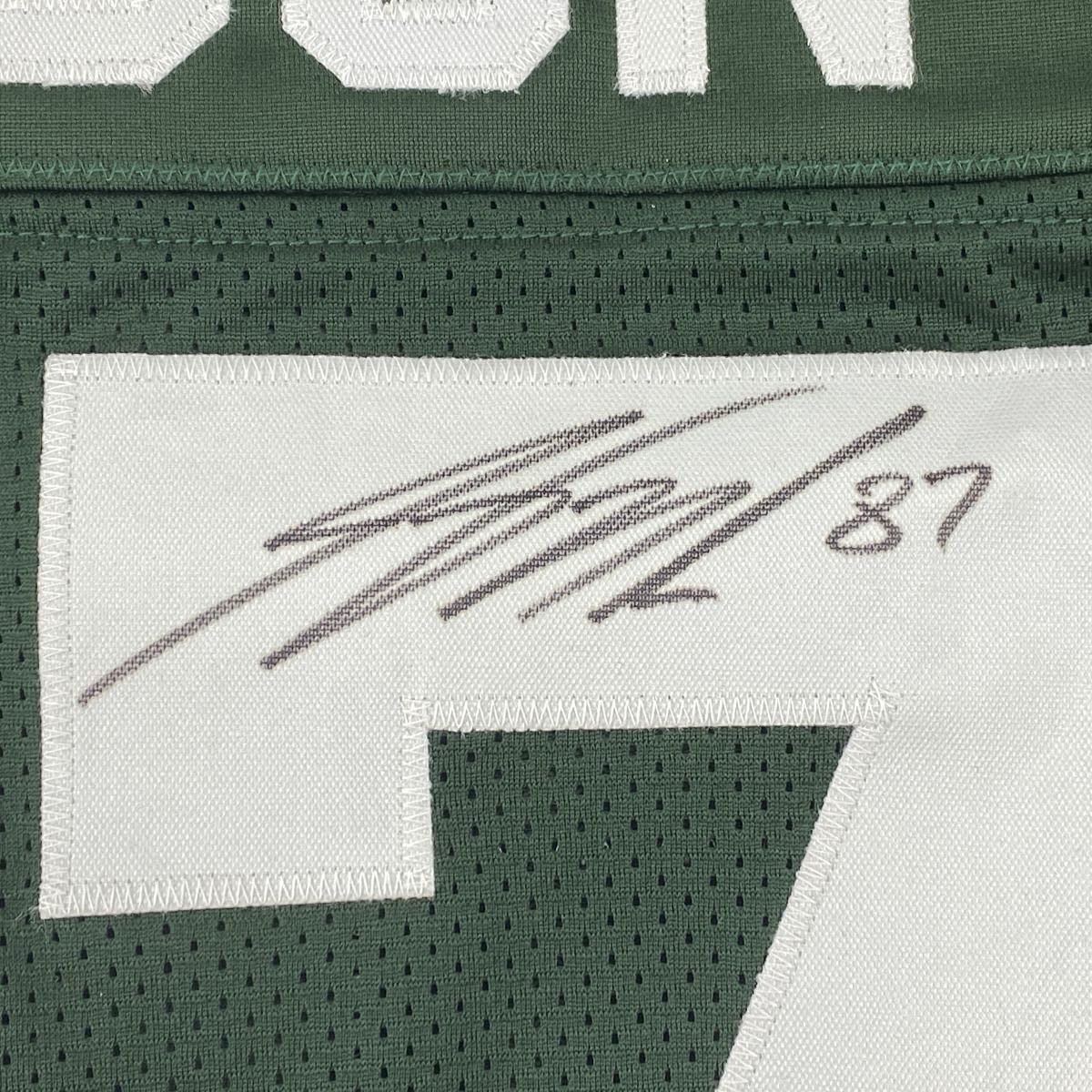Autographed/Signed Jordy Nelson Green Bay Green Stat Football Jersey JSA COA