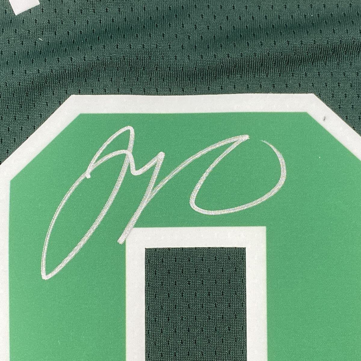 Autographed/Signed Jayson Tatum Boston Celtics Green Earned Edition Basketball Jersey Fanatics COA