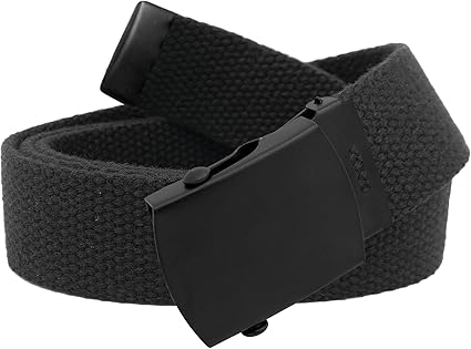 Build A Belt Boy's Classic Black Slider 1.25" Wide Buckle with Canvas Web Belt