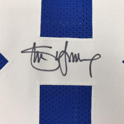 Autographed/Signed Steve Young Brigham Young BYU Blue College Football Jersey JSA COA