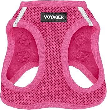 Best Pet Supplies Voyager Step-in Air Dog Harness - All Weather Mesh, Reflective, No Pull Harness for Small, Medium Dogs, Cats - Secure with Hook & Loop Fastener, Buckle, Double D-Rings - Fuchsia, S