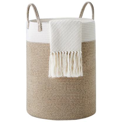 Cotton Rope Laundry Hamper by YOUDENOVA, 58L - Woven Collapsible Laundry Basket