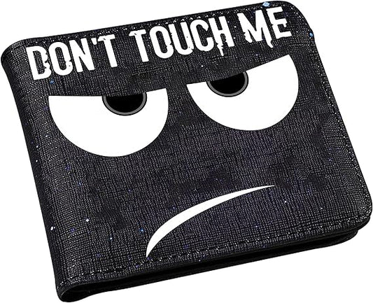 Mulafnxal Anime Wallet for Boys Men Kids Girls Teen Leather Bifold Bi-Fold Wallets Purse Minimalist Cute Kawaii Cool Designer Cartoon Fashion Credit Card Thin Purses Pouch Pouches (Angry Face)
