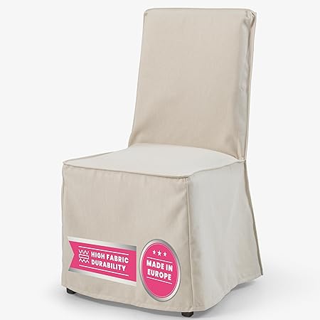 Bemz Henriksdal Chair Cover with Skirt _ã_ Replacement for IKEA Henriksdal Dining Chair Slipcovers _ã_ Custom Slipcover Elegant Tall Back Dining Chair Cover Slip, Natural