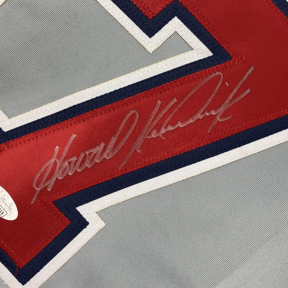 Autographed/Signed Howie Kendrick Washington Grey Baseball Jersey JSA COA