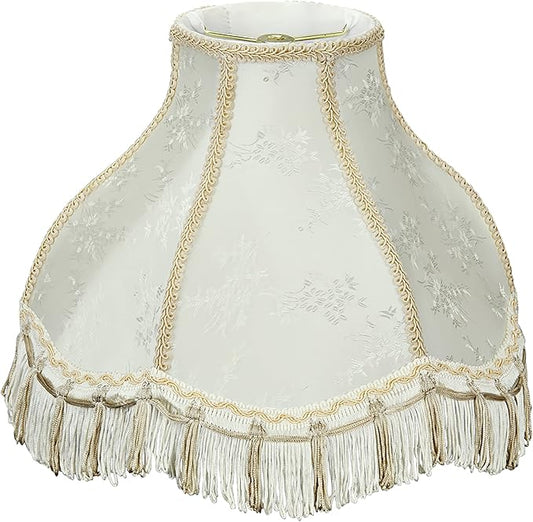 Aspen Creative 30331 Transitional Scallop Bell Shape Spider Construction Lamp Shade in Ivory, 13" wide (5" x 13" x 9 1/2")