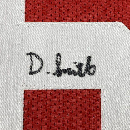 Autographed/Signed Devonta Smith Alabama Red College Football Jersey Beckett BAS COA