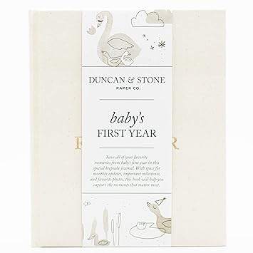 Baby First Year Book - Heirloom Keepsake Baby Memory Book to Record Important Milestones, Favorite Photos & More - Pregnancy Books (Cream, 112 Pages)