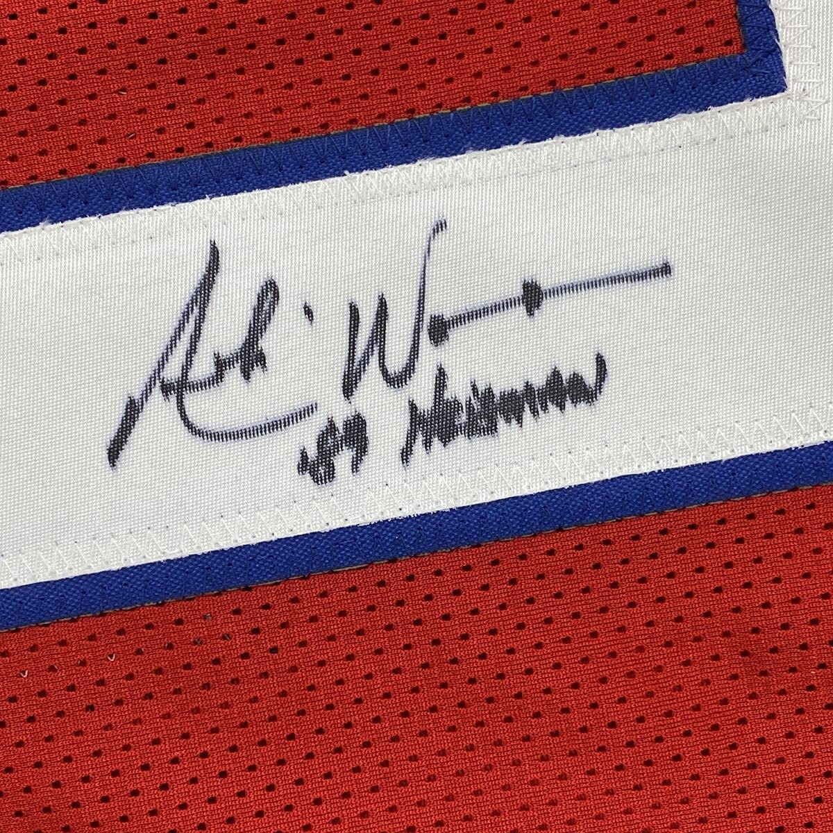 Autographed/Signed Andre Ware 89 Heisman Houston Red College Football Jersey JSA COA