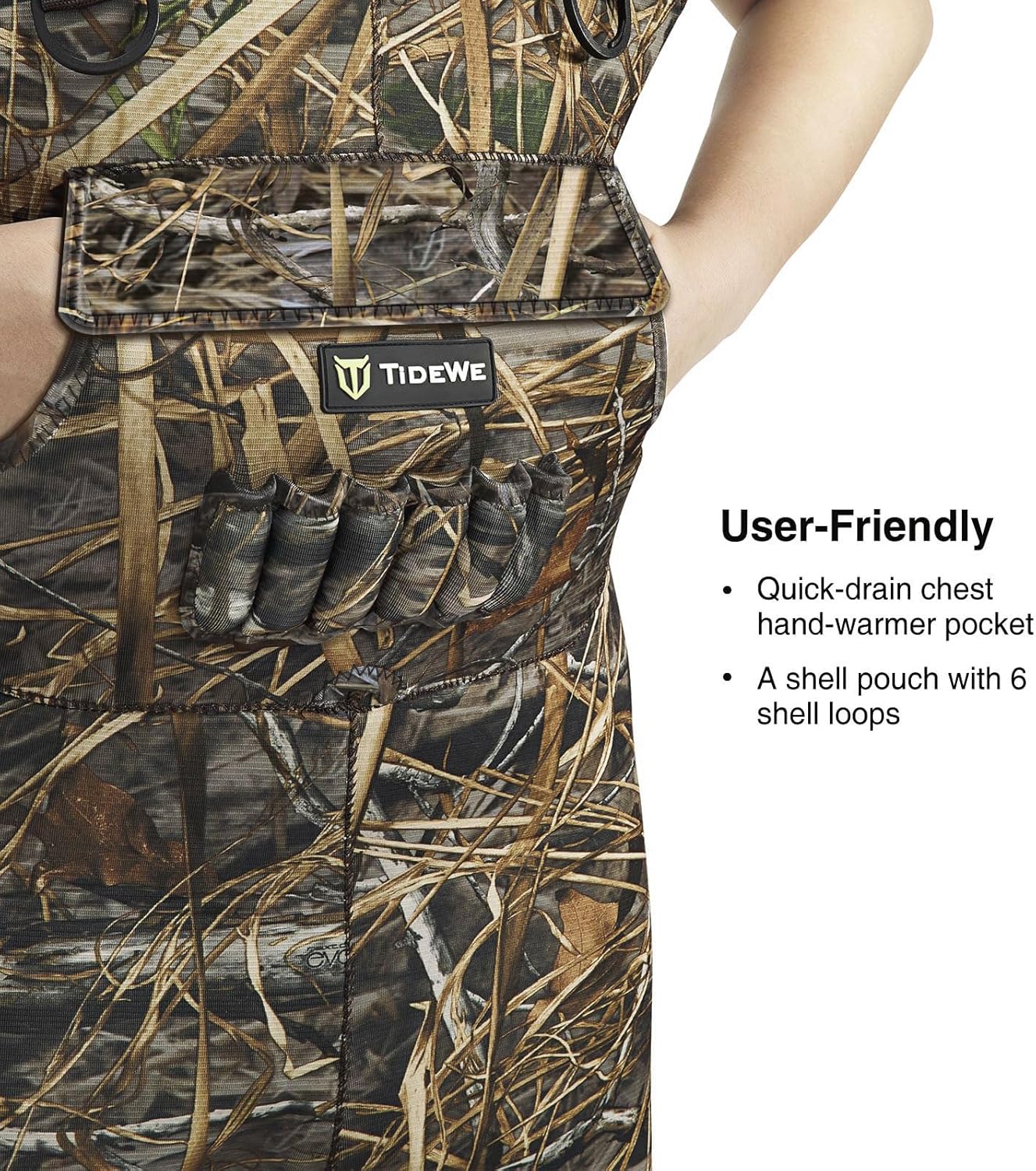 TIDEWE Chest Waders with Boot Hanger Hunting Waders for Men Next Camo Evo with 600G Insulation Waterproof Cleated Neoprene Bootfoot Wader Insulated Hunting & Fishing Waders (Size 9)