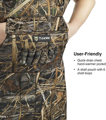 TIDEWE Chest Waders with Boot Hanger Hunting Waders for Men Next Camo Evo with 600G Insulation Waterproof Cleated Neoprene Bootfoot Wader Insulated Hunting & Fishing Waders (Size 9)