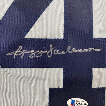 Autographed/Signed Reggie Jackson New York Grey Baseball Jersey Beckett BAS COA