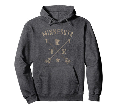 Minnesota Distressed State Outline Hoodie - Aesthetic Graphic for Adults