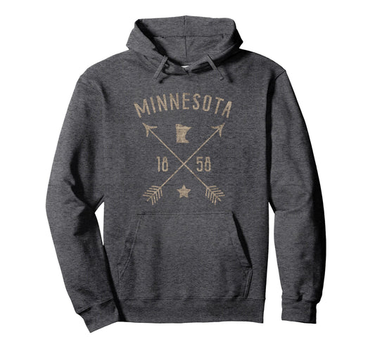 Minnesota Distressed State Outline Hoodie - Aesthetic Graphic for Adults