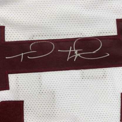 Autographed/Signed Tua Tagovailoa Alabama White College Football Jersey Beckett BAS COA