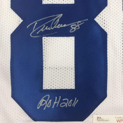 Autographed/Signed Drew Pearson ROH 2011 Dallas White Football Jersey JSA COA