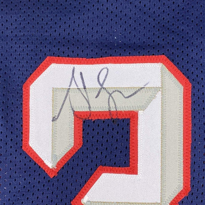 Framed Autographed/Signed Steve Francis 35x39 Houston Blue Basketball Jersey JSA COA