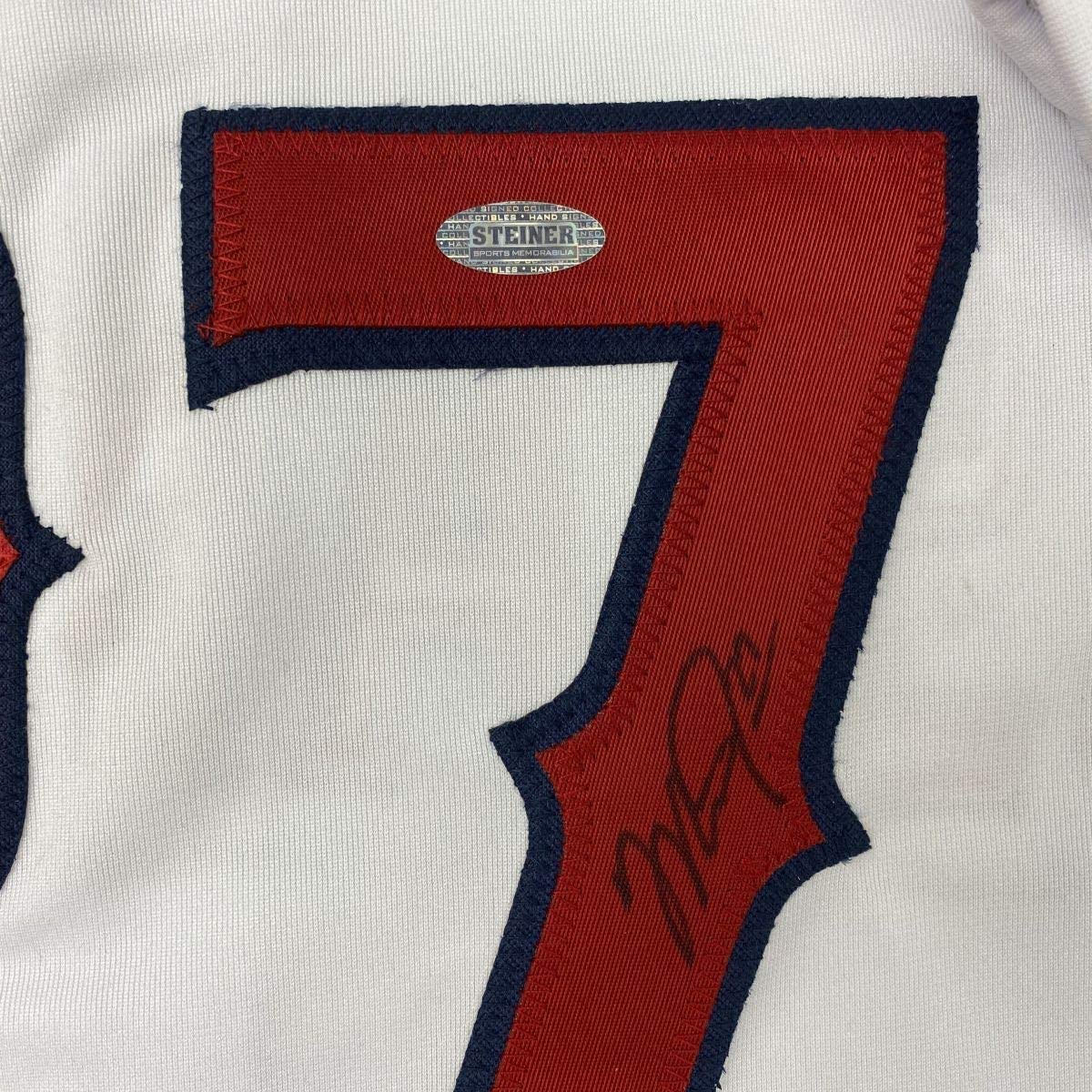 Autographed/Signed Mike Trout Los Angeles White Baseball Jersey Steiner Sports COA Hologram Only