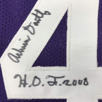 Autographed/Signed Adrian Dantley HOF 2008  Utah Purple Basketball Jersey JSA COA