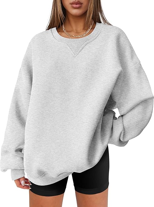 ANRABESS Womens Sweatshirts Oversized Fleece Crew Neck Pullover Hoodies Casual Comfy 2024 Fall Fashion Basic Sweatshirt