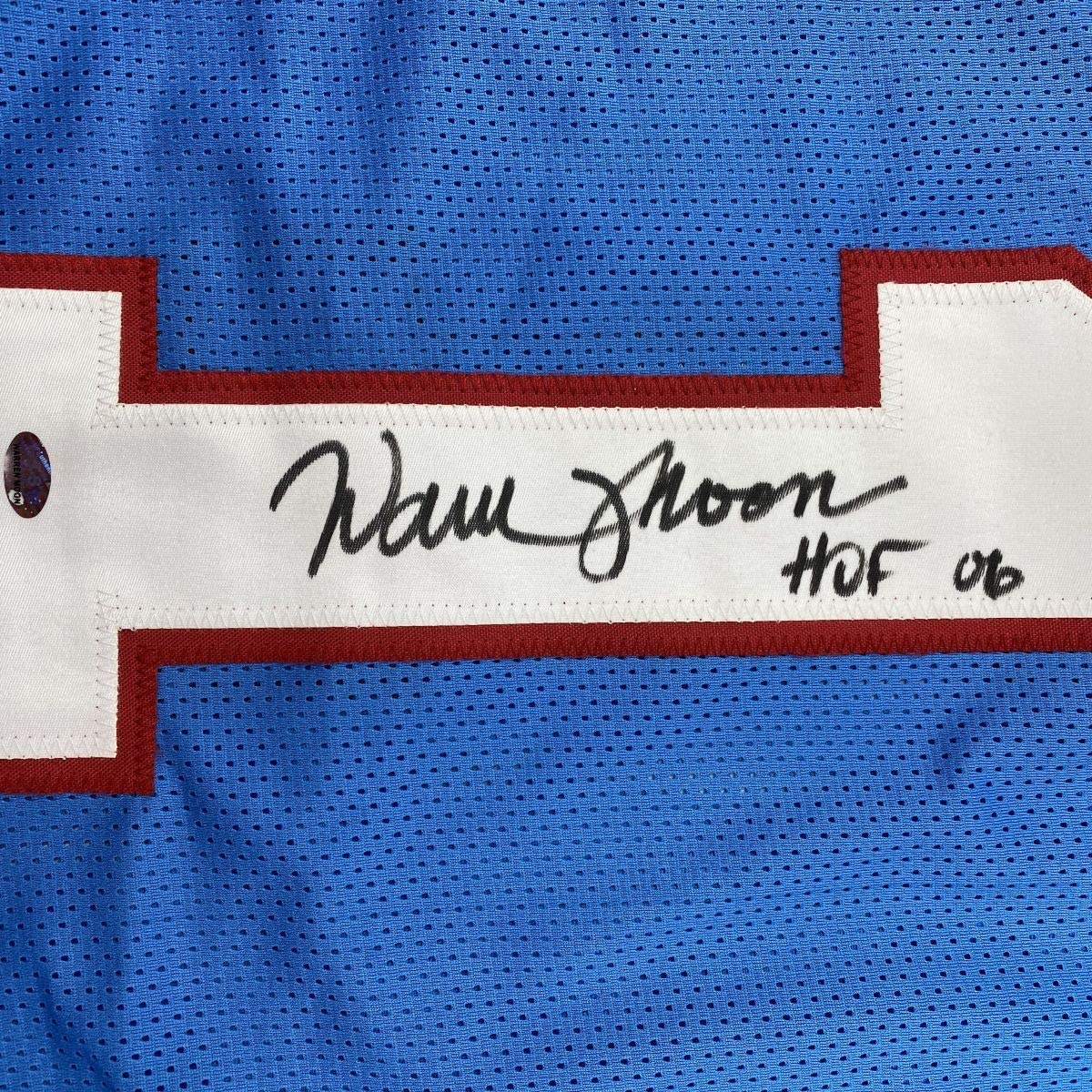 Autographed/Signed Warren Moon Houston Blue Football Jersey GTSM COA Holo Only