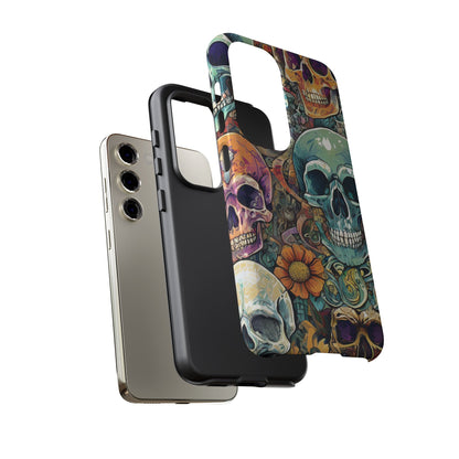 Artistic Skull Collage Tough Phone Case